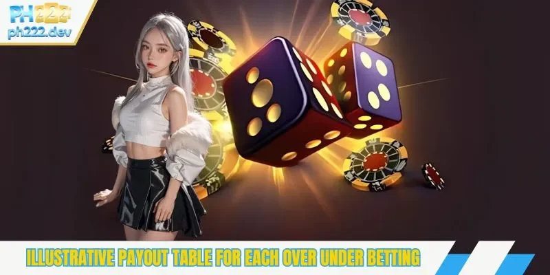 Ilustrative payout table for each Over Under Betting