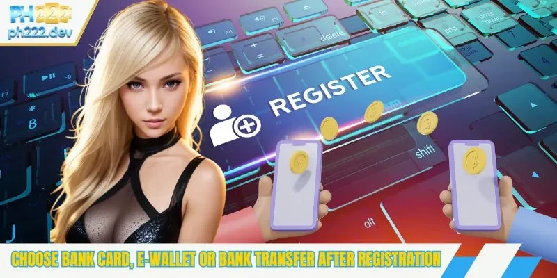 Choose bank card, e-wallet or bank transfer after registration