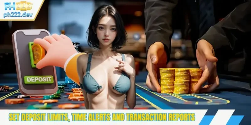 Set deposit limits, time alerts and transaction reports